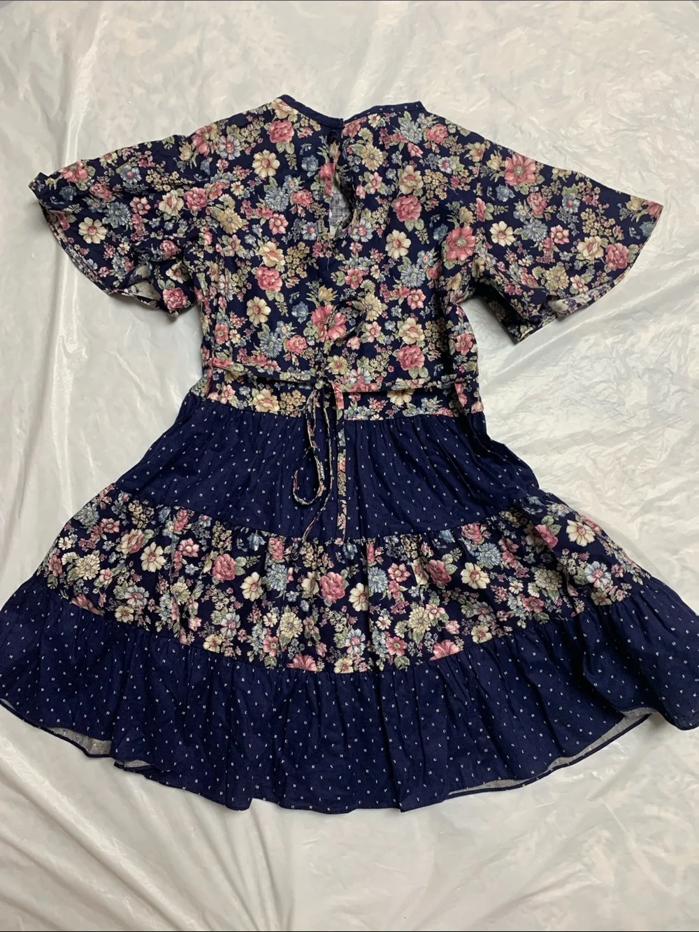 Fashion Girl Vintage Made In USA Floral Print Cottagecore Prairie Dress Kids 8